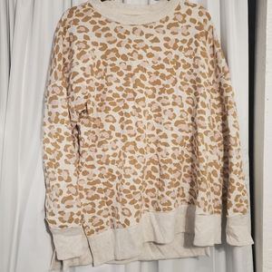 American Eagle gold leopard print sweatshirt large